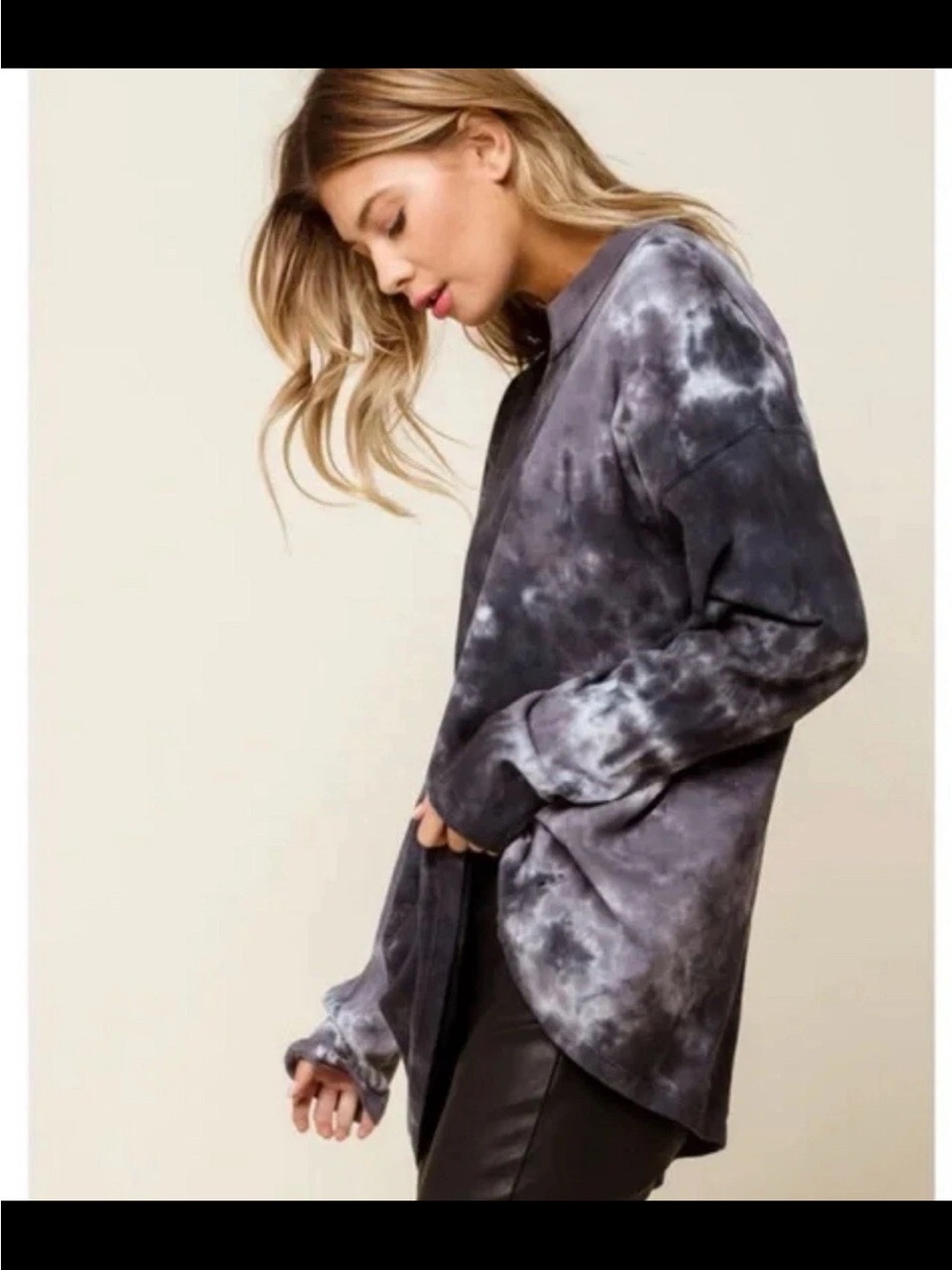 We The Free Black & Charcoal Tie-Dye Pullover